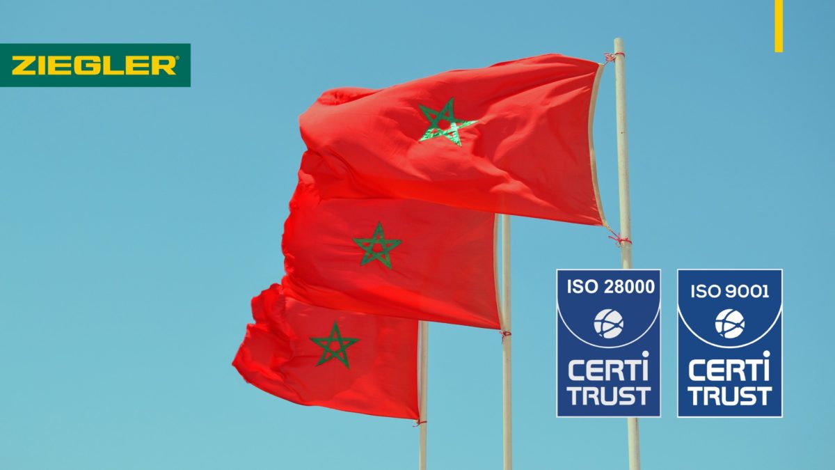 Ziegler Maroc reçoit les certifications ISO 28000 et ISO 9001