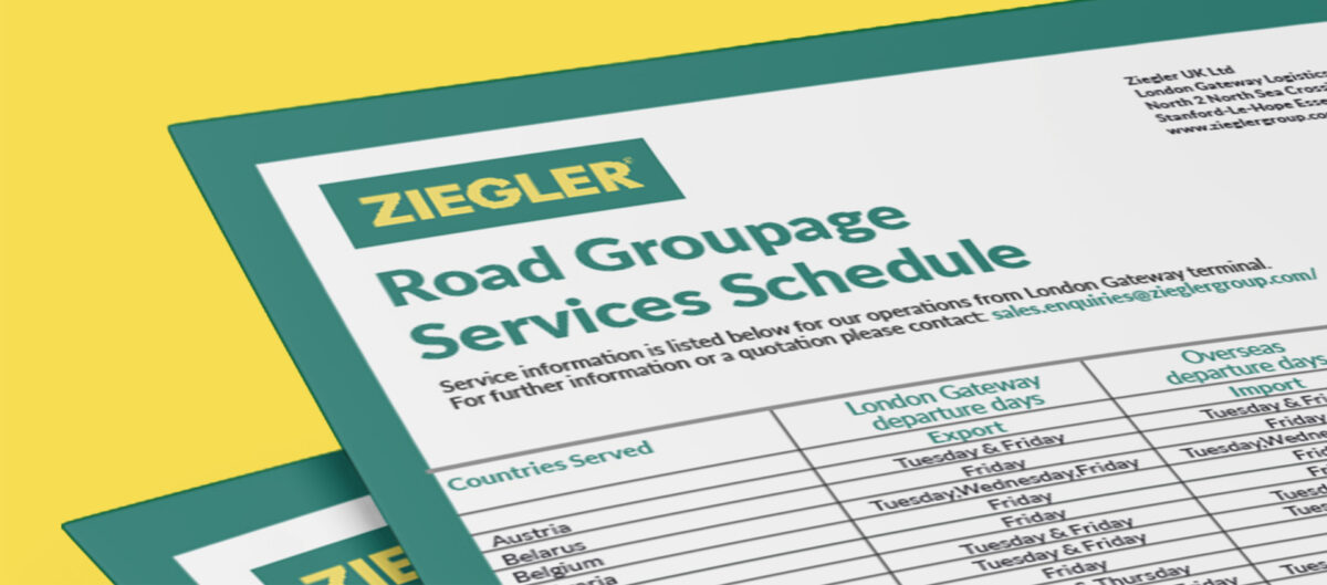 UK Road Groupage Service Schedules